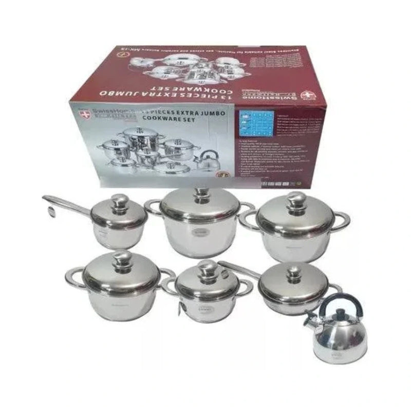Ollas en Acero Inoxidable Quirúrgico 12 Piezas SwissHome® + TETERA GRATIS